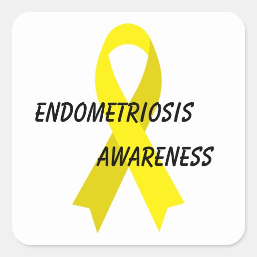 Endometriosis Yellow Awareness Ribbon by Janz Vierkante Sticker (Voorkant)