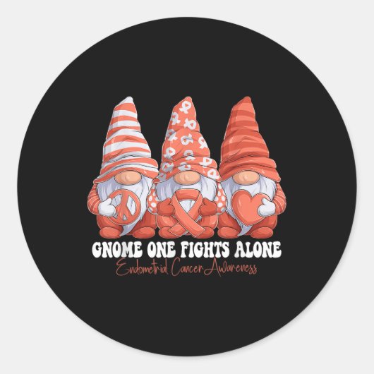 Endometriumkanker Awareness Maand Perzikkleurig Li Ronde Sticker (Voorkant)