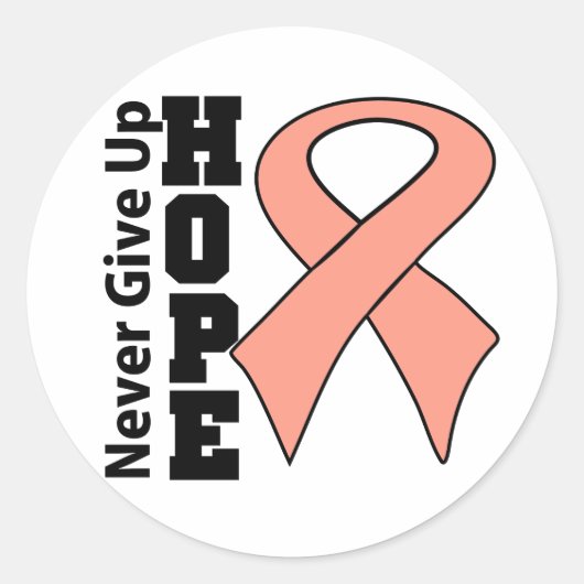 Endometriumkanker Hoop nooit opgeven Ronde Sticker (Voorkant)