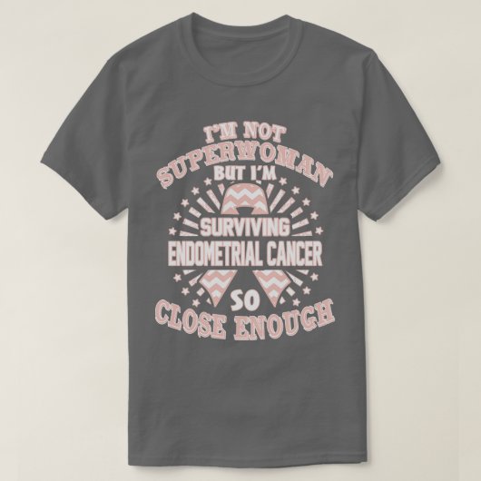 Endometriumkankerbewustzijn bij supervrouw, maar t-shirt (Design voorkant)