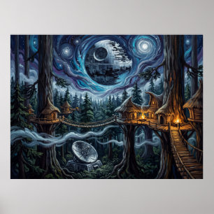 Endor Sterrennacht Sci-Fi Landschap Poster
