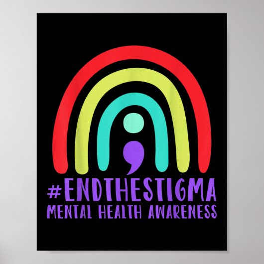 #endthestigma - Semicolon voor bewustwording van g Poster (Voorkant)