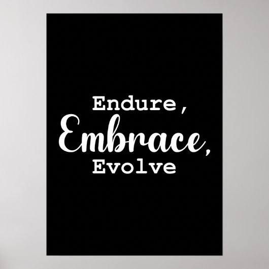 Endure, Omhels, Evolueren - Gym, Hustle, Succes Poster (Voorkant)