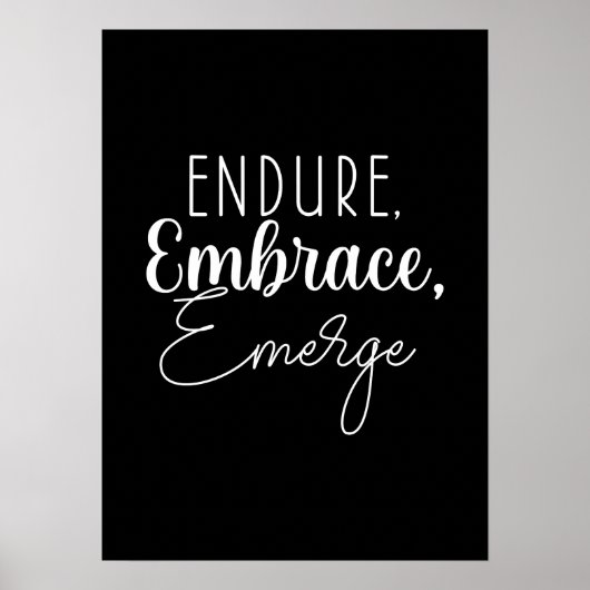Endure, Omhels - Hustle, Gym, Succes Motivatie Poster (Voorkant)