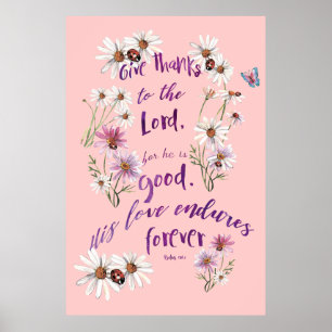 Enduring Gratitude: Psalms 156:1 Christelijke prij Poster