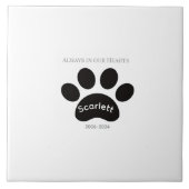 Enduring Paw Print Remembrance Design Tegeltje (Voorkant)