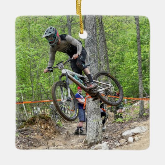 Enduro Mountain Bike Race Keramisch Ornament (Voorkant)