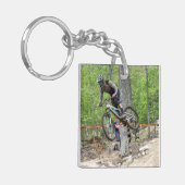 Enduro Mountain Bike Race Sleutelhanger (Voorkant Links)