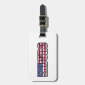 Enduro Mountain Biking American Flag Bagagelabel (Voorkant verticaal)