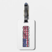 Enduro Mountain Biking American Flag Bagagelabel (Achterkant verticaal)