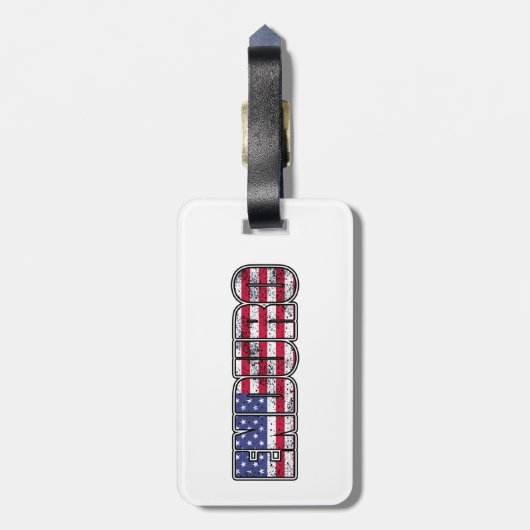 Enduro Mountain Biking American Flag Bagagelabel (Achterkant verticaal)