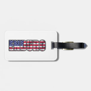 Enduro Mountain Biking American Flag Bagagelabel