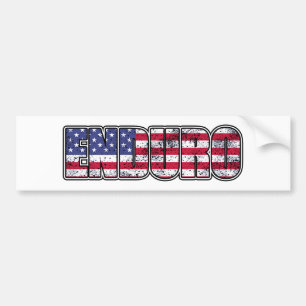 Enduro Mountain Biking American Flag Bumpersticker
