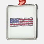 Enduro Mountain Biking American Flag Metalen Ornament (Links)