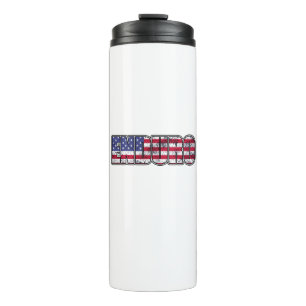 Enduro Mountain Biking American Flag Thermosbeker