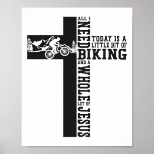 Enduro Mtb Mountainbike Rijden Downhill Christelij Poster