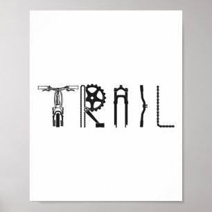 Enduro Mtb Mountainbike Rijden Downhill Vintage T Poster