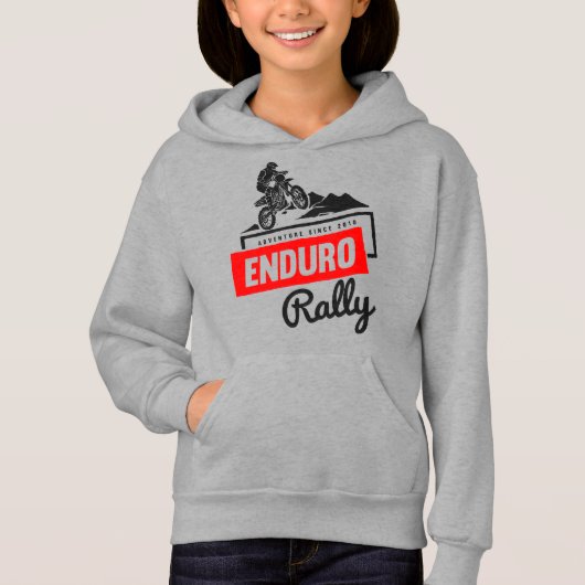 Enduro Rally Adventure Hoodie - Retro Dirt Bike  (Voorkant)
