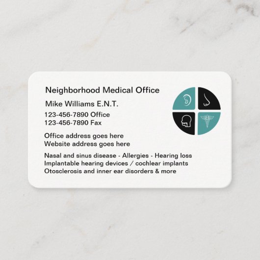 ENE Otolaryngologen Visitekaartjes (Voorkant)