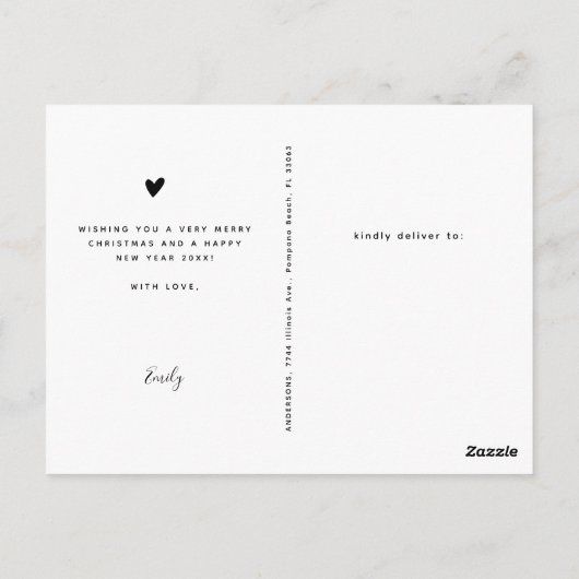 Enegant Modern 3 Photo Collage Kerstmis Briefkaart (Achterkant)