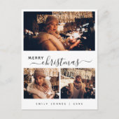 Enegant Modern 3 Photo Collage Kerstmis Briefkaart (Voorkant)