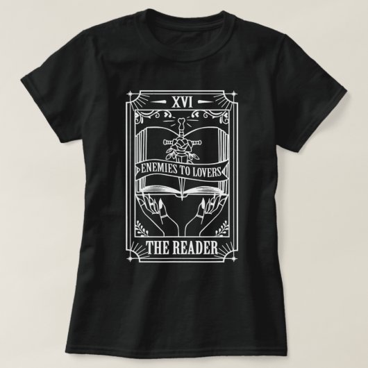 Enemies to Lovers De lezer Tarot Kaart Spicy Book T-shirt (Design voorkant)
