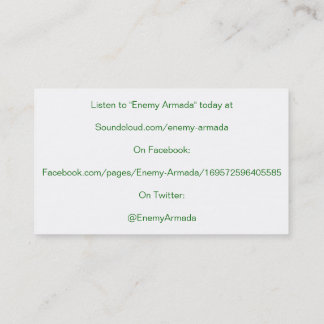 Enemy Armada-promotievaart Visitekaartje