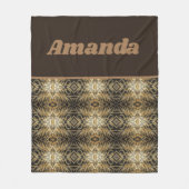 Energetic Animal Print Brown en Gold Pattern Fleece Deken (Voorkant)