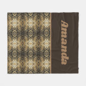 Energetic Animal Print Brown en Gold Pattern Fleece Deken (Voorkant (Horizontaal))