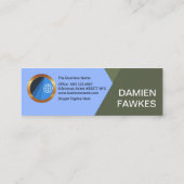 Energetic Blue Forward Arrows Freward Forwarding Mini Visitekaartje (Achterkant)