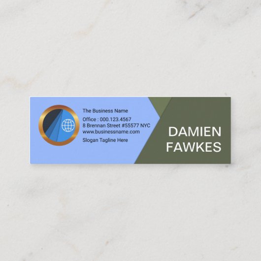 Energetic Blue Forward Arrows Freward Forwarding Mini Visitekaartje (Achterkant)