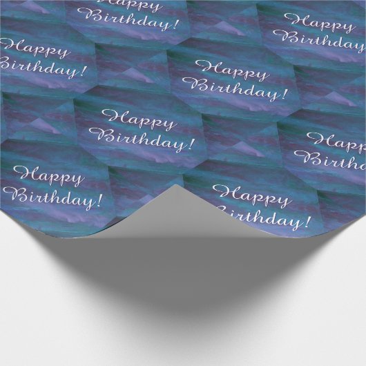 Energetic Blue Paars Blauwgroen Texas Storm Birthd Cadeaupapier (Hoek)