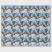 Energetic Boxer Dog Leaping in Winter Snow Fun Cadeaupapier (Vlak)