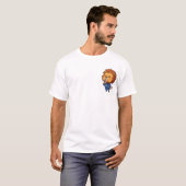 Energetic Coach Lion Blowing Whistle in Blue Track T-shirt (Voorkant volledig)