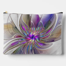 Energetic, Colorful Abstract Fractal Art Flower