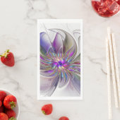 Energetic, Colorful Abstract Fractal Art Flower Servet (Insitu)