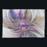 Energetic, Colorful Abstract Fractal Art Flower Theedoek<br><div class="desc">A multicolored powerful fantasy flower,
unique floral fractal art.
Design for your kitchen towel and more.</div>