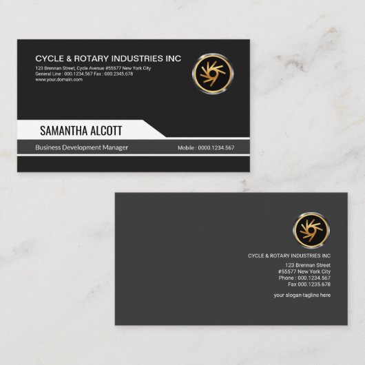 Energetic Dynamic Black Modern Development Manager Visitekaartje (Voorkant / Achterkant)