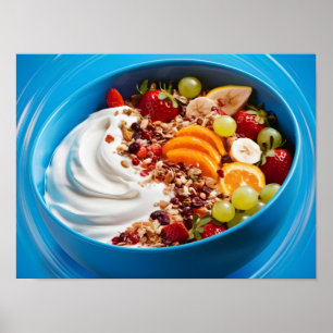 Energetic Food Bowl: Yoghurt en fruit Muesli Poster