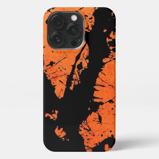 Energetic Fusion: The Orange and Black Design iPhone Hoesje (Achterkant)