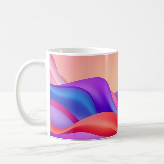 Energetic Gradient Waves Mug-Colorful Abstract Mug Koffiemok (Links)