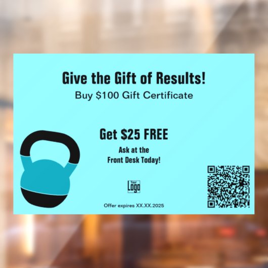Energetic Gym All Year Gift Certificate Promotion Raamsticker (Vel 2)