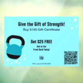 Energetic Gym Christmas Gift Certificate Promotion Raamsticker (Vel 3)