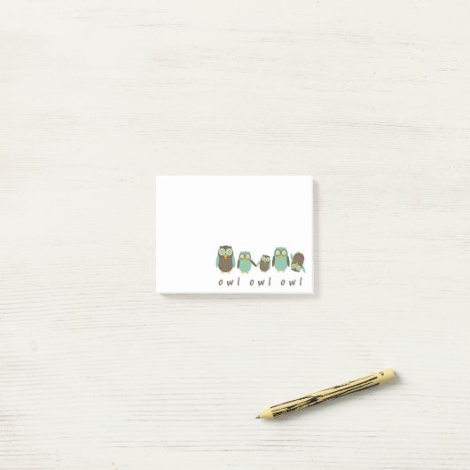 Energetic Owls Post-it® Notes (Op bureau)