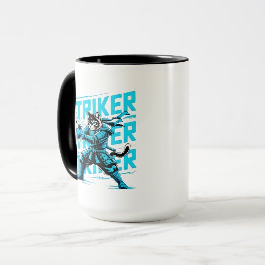 Energetic Soccer Cat Coffee Mug Mok (Voorkant links)