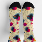 Energetisch Abstract in Magenta, Sinaasappel en Bl Sokken (Top)