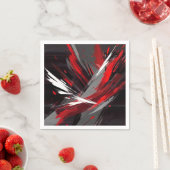 Energetisch Abstract rood en grijs vet Servet (Insitu)