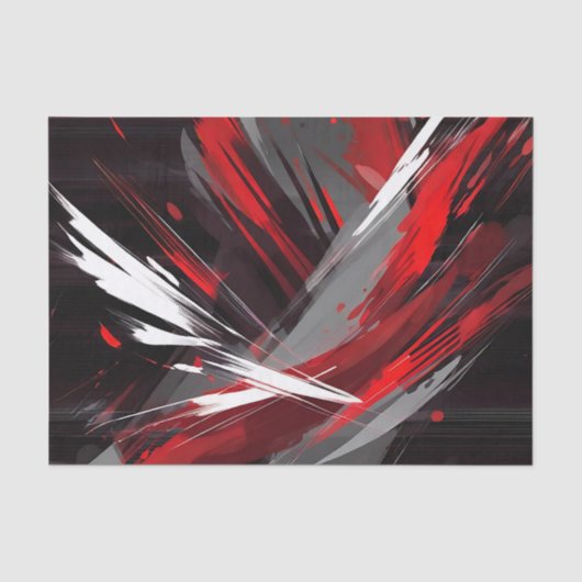 Energetisch Abstract rood en grijs vet Tissuepapier (Voorkant)
