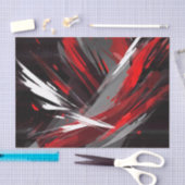 Energetisch Abstract rood en grijs vet Tissuepapier (Craft)