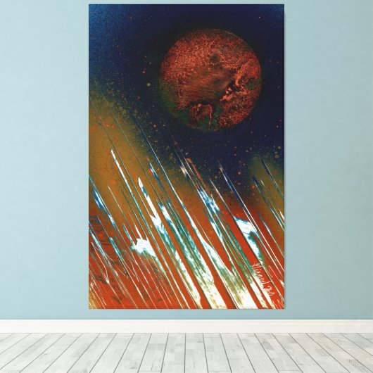 Energetisch gedurfd licht planetair canvas afdruk (Insitu (Houten vloer))